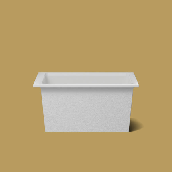 1250 x 1050 Deep Soaking Tub – 600mm Depth – Wide Rectangular – Omnitub — side elevation [render:sideon:nofeet] [bg:brass]