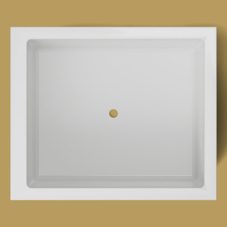 1250 x 1050 Deep Soaking Tub – 600mm Depth – Wide Rectangular – Omnitub — from above [render:topdown:nofeet] [bg:brass]