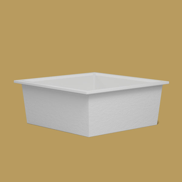 1500 x 1500 Deep Soaking Tub – 600mm Depth – Square – Omnitub — low corner [render:lowcorner:nofeet] [bg:brass]