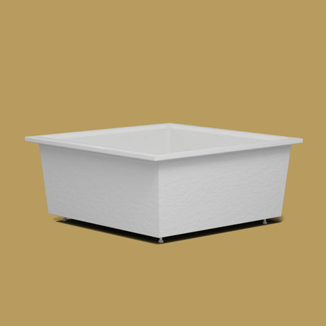 1500 x 1500 Deep Soaking Tub – 600mm Depth – Square – Omnitub — low corner on the feet kit [render:lowcorner:feet] [bg:brass]