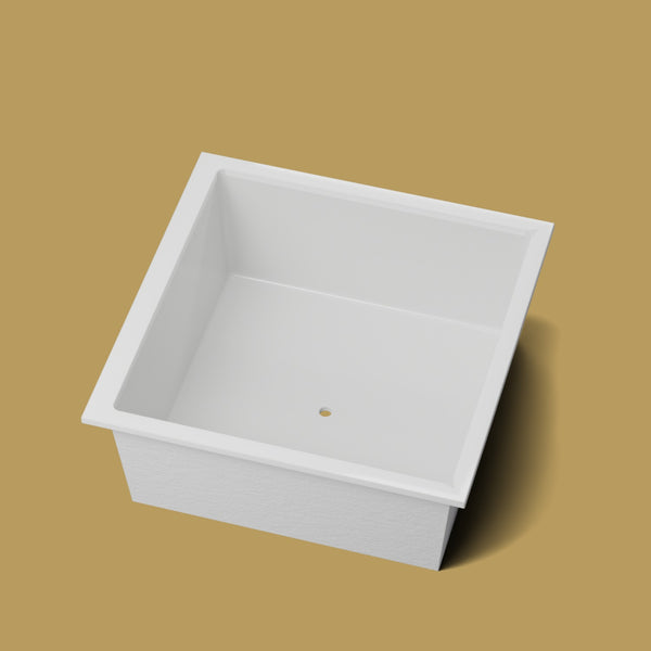 1500 x 1500 Deep Soaking Tub – 600mm Depth – Square – Omnitub — rim detail [render:rimdetail:nofeet] [bg:brass]