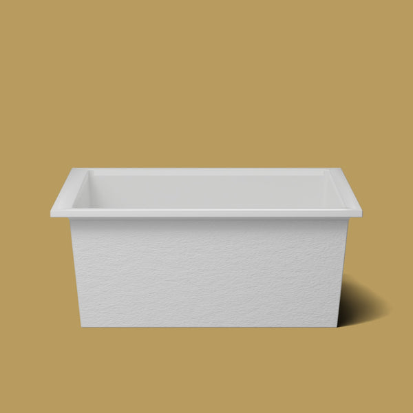 1500 x 1500 Deep Soaking Tub – 600mm Depth – Square – Omnitub — side elevation [render:sideon:nofeet] [bg:brass]