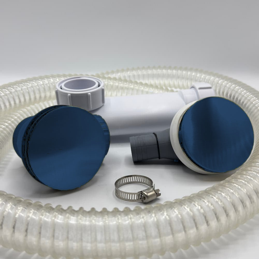 Omnitone — a bath & shower waste colour-matched in Sapphire Blue