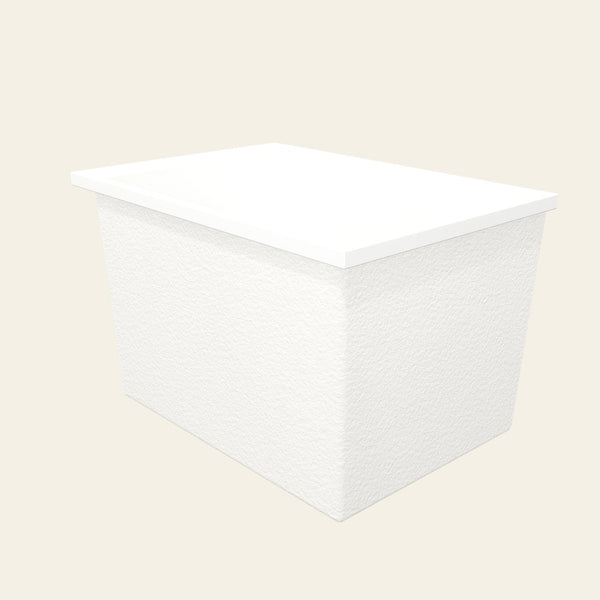 Omnitub Sheer 1000 deep soaking tub in white — Three-quarter