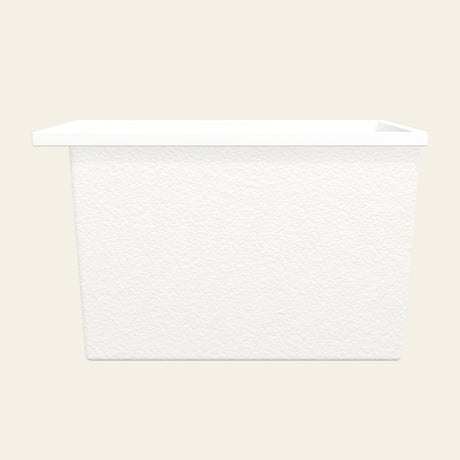 Omnitub Sheer 1000 deep soaking tub in white — Side profile