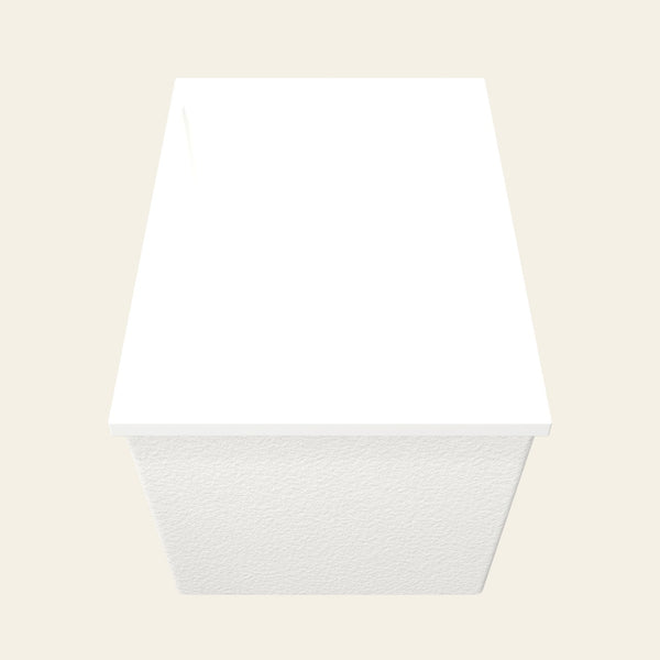 Omnitub Sheer 1000 deep soaking tub in white — End view