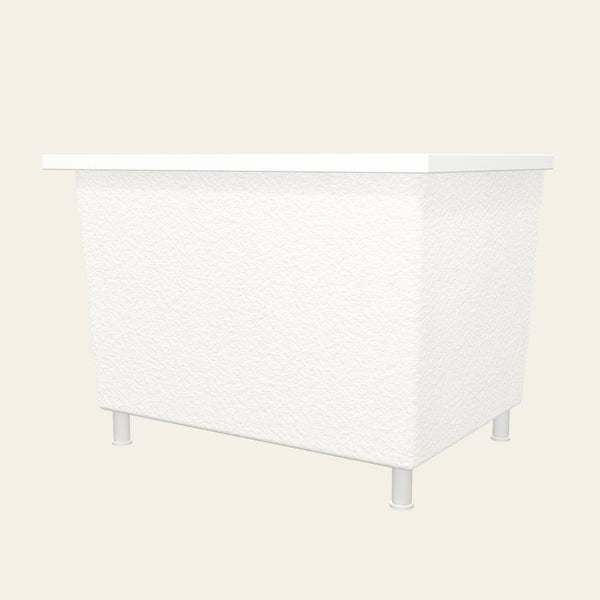 Omnitub Sheer 1000 deep soaking tub in white with feet — Low hero