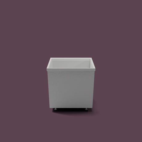 Omnitub Sheer – 1000 × 700 Deep Soaking Tub – 600mm Depth — end elevation on the feet kit [render:endelev:feet] [bg:deepaub]