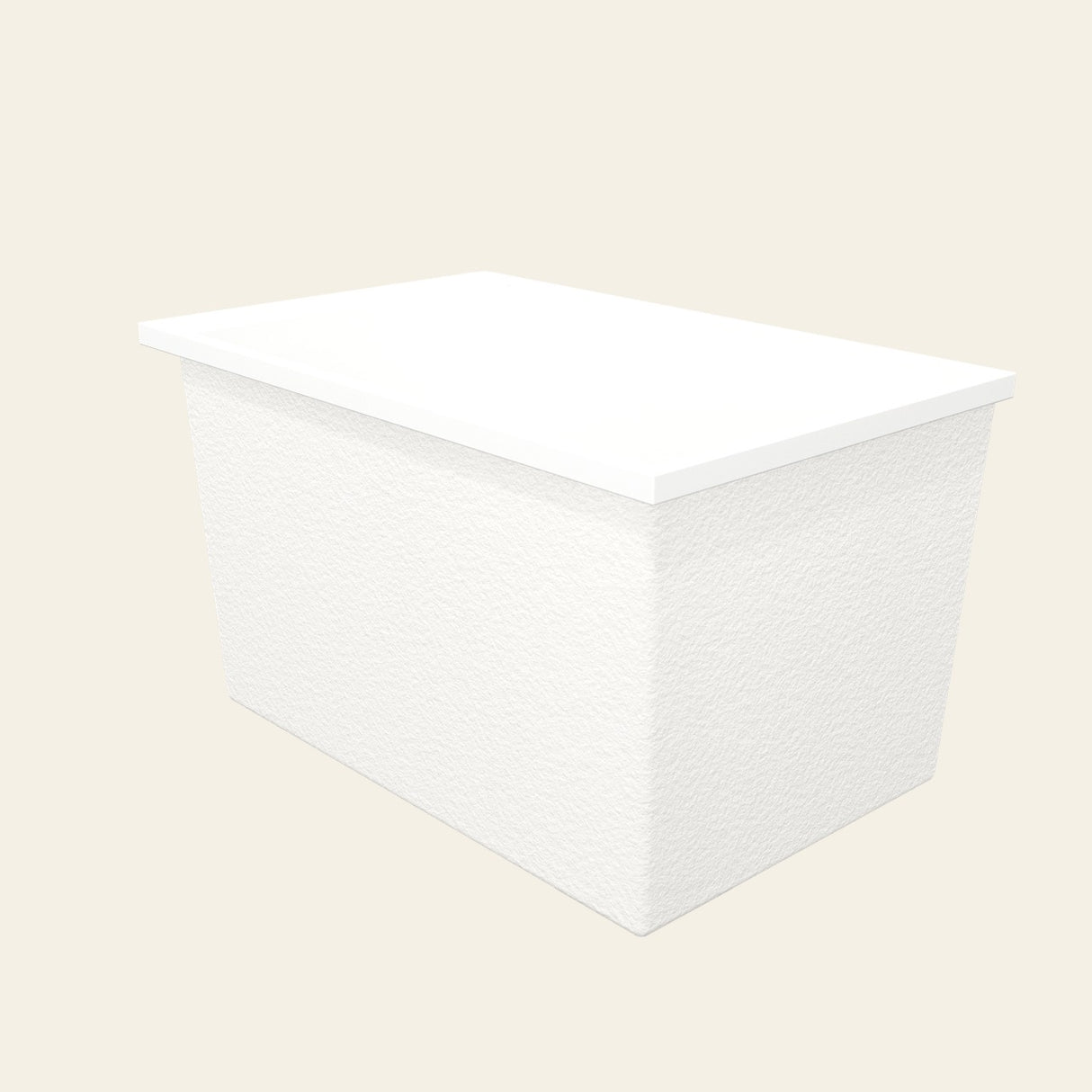 Omnitub Sheer 1100 deep soaking tub in white — Three-quarter