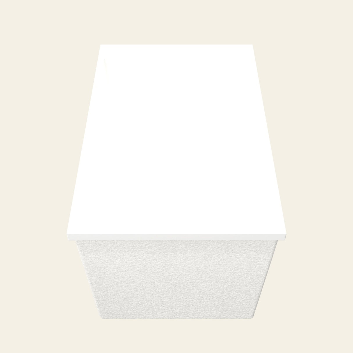 Omnitub Sheer 1100 deep soaking tub in white — End view