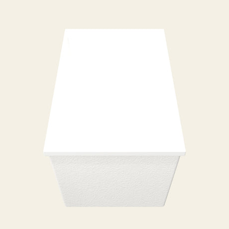 Omnitub Sheer 1100 deep soaking tub in white — End view