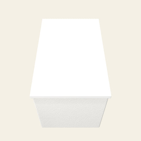 Omnitub Sheer 1200 deep soaking tub in white — End view
