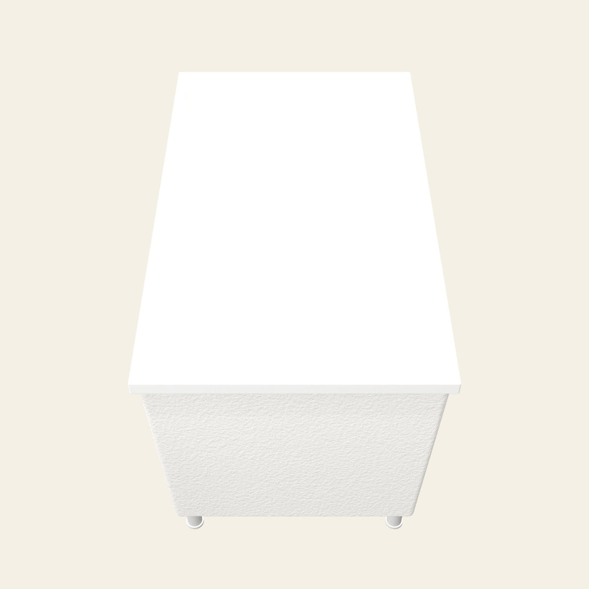 Omnitub Sheer 1200 deep soaking tub in white with feet — End view
