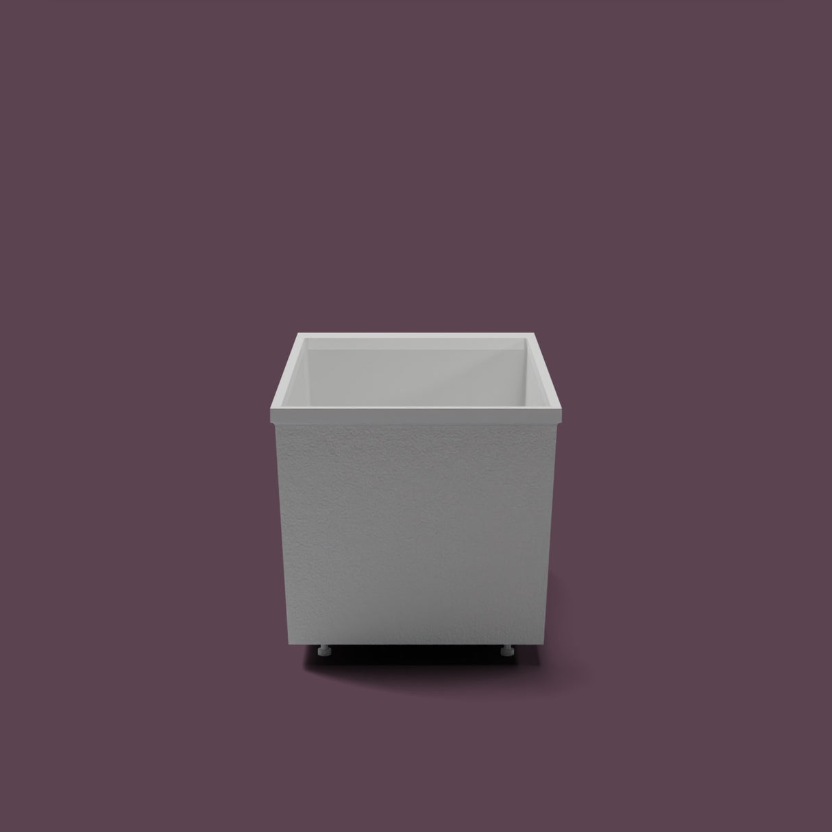 Omnitub Sheer – 1200 × 700 Deep Soaking Tub – 600mm Depth — end elevation on the feet kit [render:endelev:feet] [bg:deepaub]