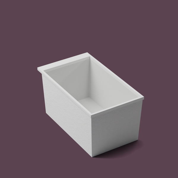 Omnitub Sheer – 1200 × 700 Deep Soaking Tub – 600mm Depth — three-quarter [render:quarter:nofeet] [bg:deepaub]