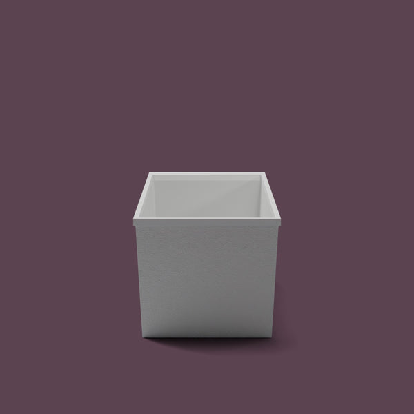Omnitub Sheer 1400 – 1400 × 700 Deep Soaking Tub – 600mm Depth — end elevation [render:endelev:nofeet] [bg:deepaub]