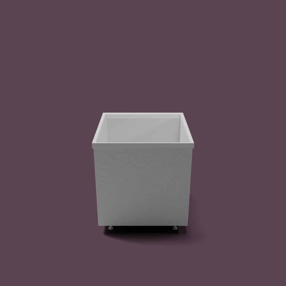 Omnitub Sheer 1400 – 1400 × 700 Deep Soaking Tub – 600mm Depth — end elevation on the feet kit [render:endelev:feet] [bg:deepaub]