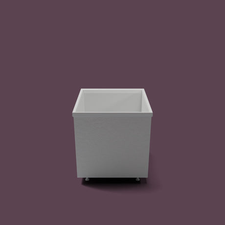 Omnitub Sheer 1400 – 1400 × 700 Deep Soaking Tub – 600mm Depth — end elevation on the feet kit [render:endelev:feet] [bg:deepaub]