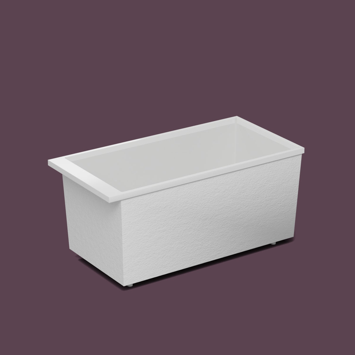 Omnitub Sheer 1400 – 1400 × 700 Deep Soaking Tub – 600mm Depth — side three-quarter on the feet kit [render:ext3q:feet] [bg:deepaub]