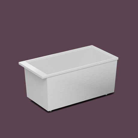 Omnitub Sheer 1400 – 1400 × 700 Deep Soaking Tub – 600mm Depth — side three-quarter on the feet kit [render:ext3q:feet] [bg:deepaub]