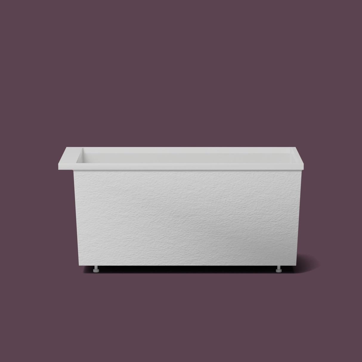 Omnitub Sheer 1400 – 1400 × 700 Deep Soaking Tub – 600mm Depth — side elevation on the feet kit [render:sideon:feet] [bg:deepaub]