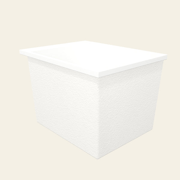Omnitub Sheer 900 deep soaking tub in white — Three-quarter