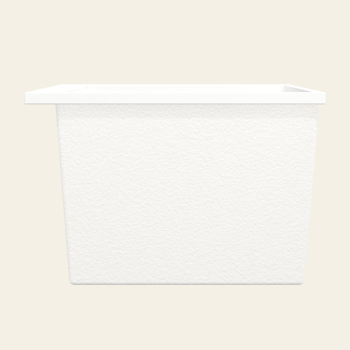 Omnitub Sheer 900 deep soaking tub in white — Side profile