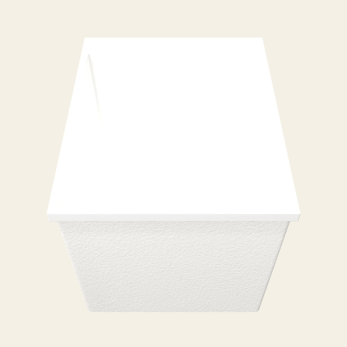 Omnitub Sheer 900 deep soaking tub in white — End view