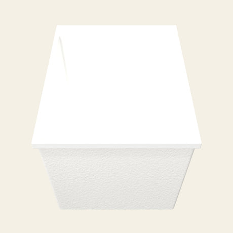 Omnitub Sheer 900 deep soaking tub in white — End view