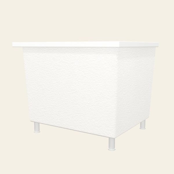 Omnitub Sheer 900 deep soaking tub in white with feet — Low hero