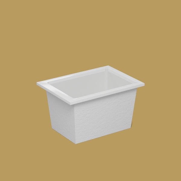 1050 x 750 Deep Soaking Tub – 600mm Depth – Rectangular – Omnitub — side three-quarter [render:ext3q:nofeet] [bg:brass]
