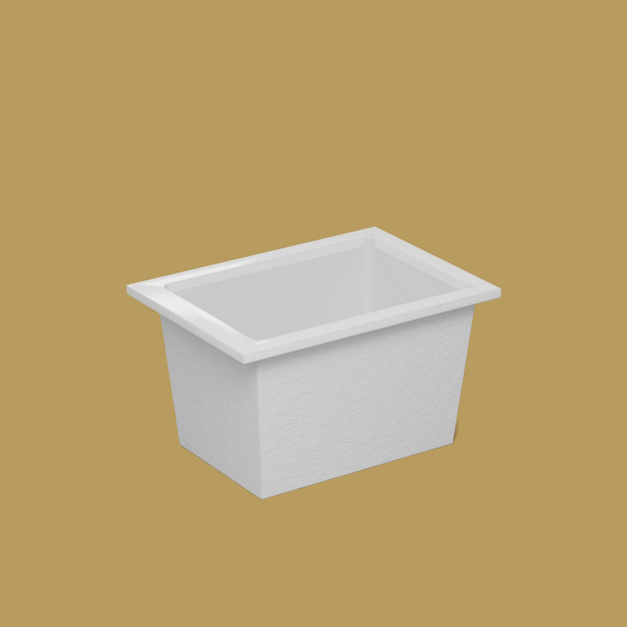 1050 x 750 Deep Soaking Tub – 600mm Depth – Rectangular – Omnitub — side three-quarter