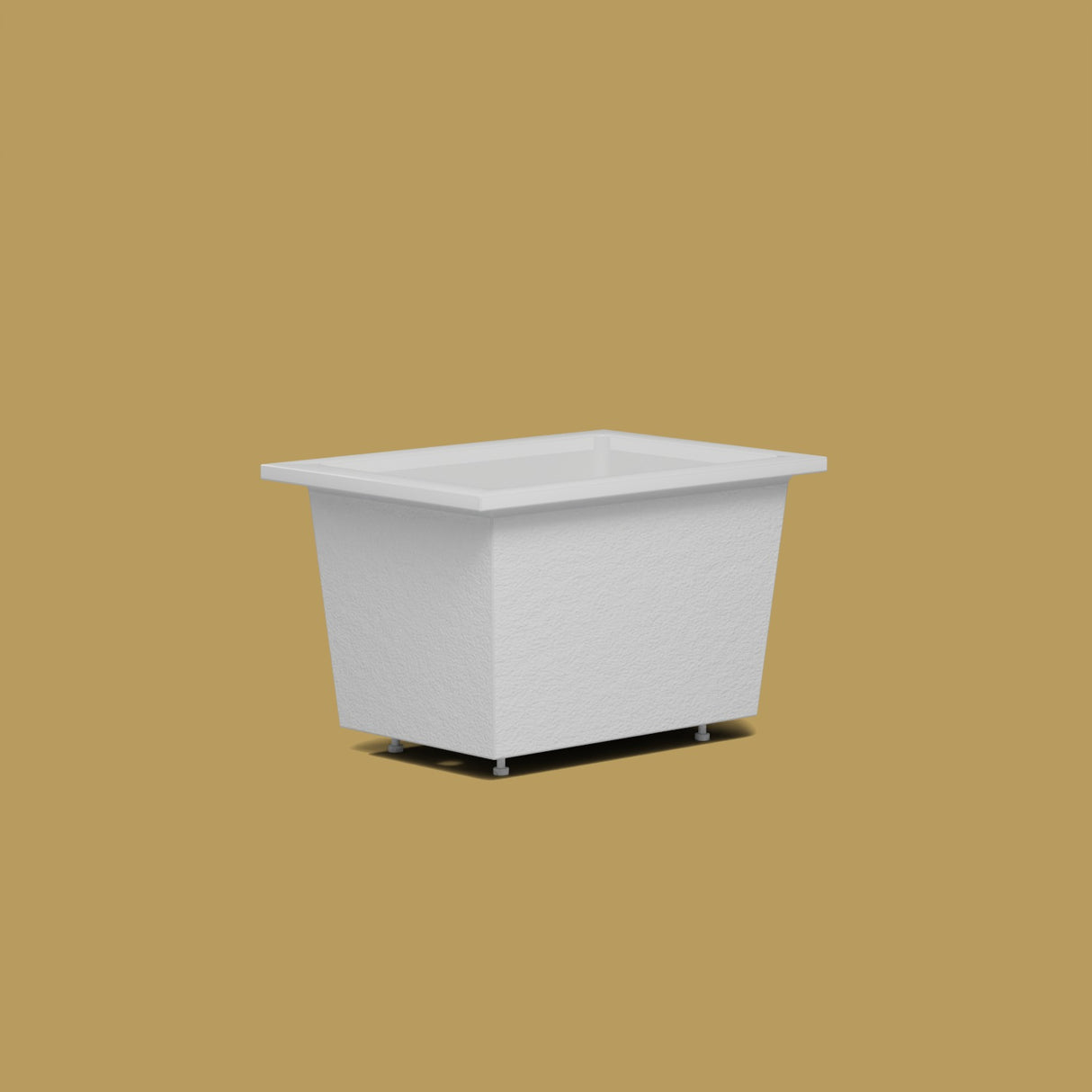 1050 x 750 Deep Soaking Tub – 600mm Depth – Rectangular – Omnitub — low corner on the feet kit [render:lowcorner:feet] [bg:brass]