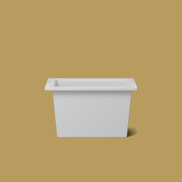 1050 x 750 Deep Soaking Tub – 600mm Depth – Rectangular – Omnitub — side elevation [render:sideon:nofeet] [bg:brass]