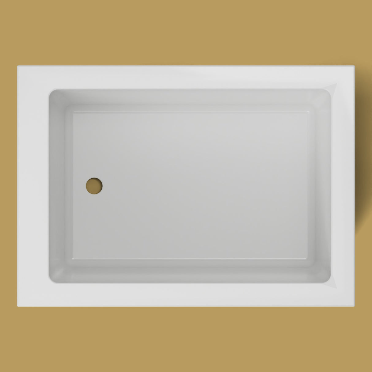 1050 x 750 Deep Soaking Tub – 600mm Depth – Rectangular – Omnitub — from above [render:topdown:nofeet] [bg:brass]