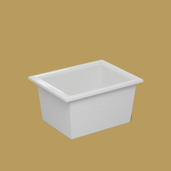 1150 x 900 Deep Soaking Tub – 600mm Depth – Rectangular – Omnitub — side three-quarter [render:ext3q:nofeet] [bg:brass]