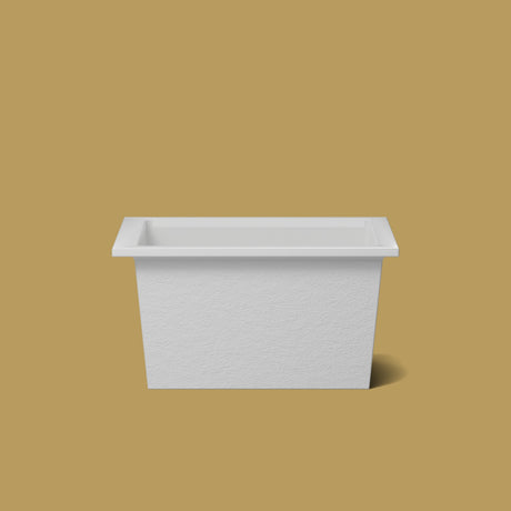 1150 x 900 Deep Soaking Tub – 600mm Depth – Rectangular – Omnitub — side elevation [render:sideon:nofeet] [bg:brass]