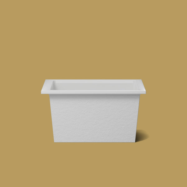 1150 x 900 Deep Soaking Tub – 600mm Depth – Rectangular – Omnitub — side elevation [render:sideon:nofeet] [bg:brass]