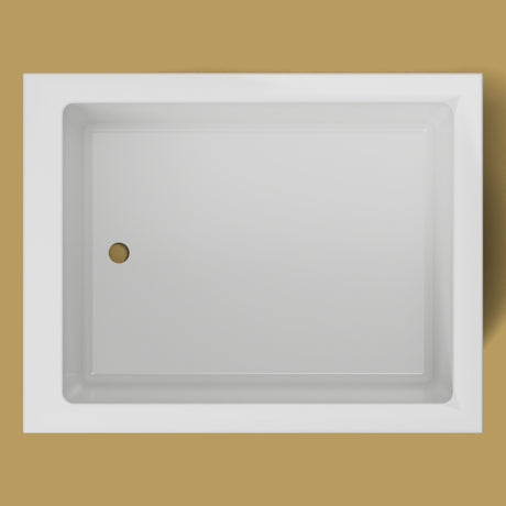 1150 x 900 Deep Soaking Tub – 600mm Depth – Rectangular – Omnitub — from above [render:topdown:nofeet] [bg:brass]