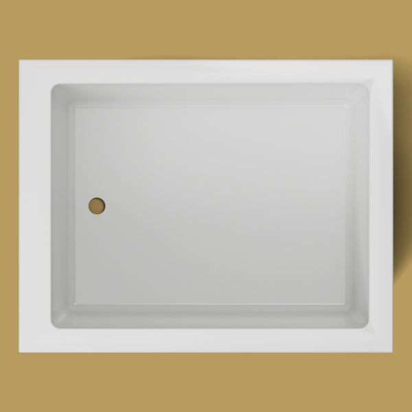 1150 x 900 Deep Soaking Tub – 600mm Depth – Rectangular – Omnitub — from above [render:topdown:nofeet] [bg:brass]