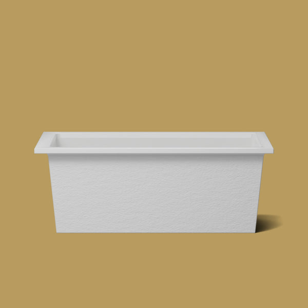 1600 x 800 Deep Soaking Tub – 600mm Depth – Rectangular – Omnitub — side elevation [render:sideon:nofeet] [bg:brass]
