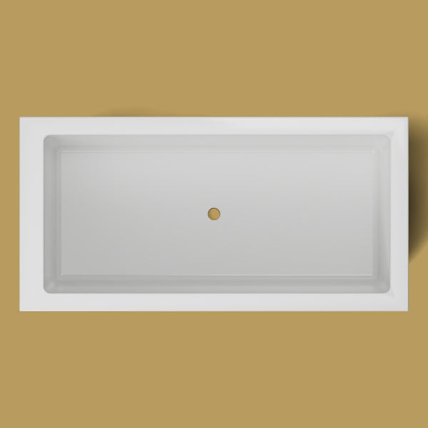 1600 x 800 Deep Soaking Tub – 600mm Depth – Rectangular – Omnitub — from above [render:topdown:nofeet] [bg:brass]