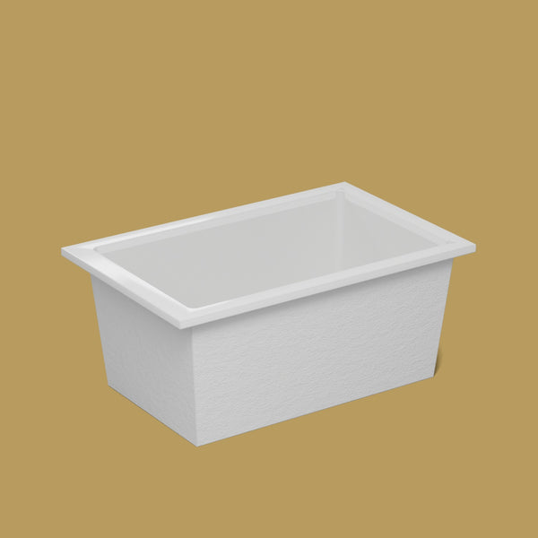 1400 x 900 Deep Soaking Tub – 600mm Depth – Rectangular – Omnitub — side three-quarter [render:ext3q:nofeet] [bg:brass]