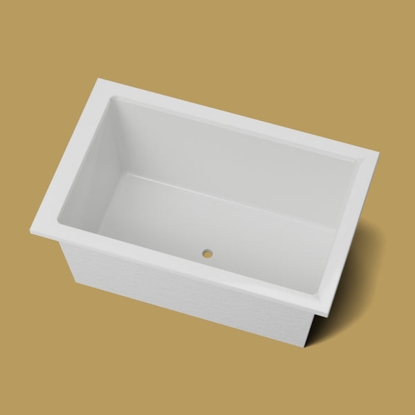 1400 x 900 Deep Soaking Tub – 600mm Depth – Rectangular – Omnitub — looking in [render:lookin:nofeet] [bg:brass]
