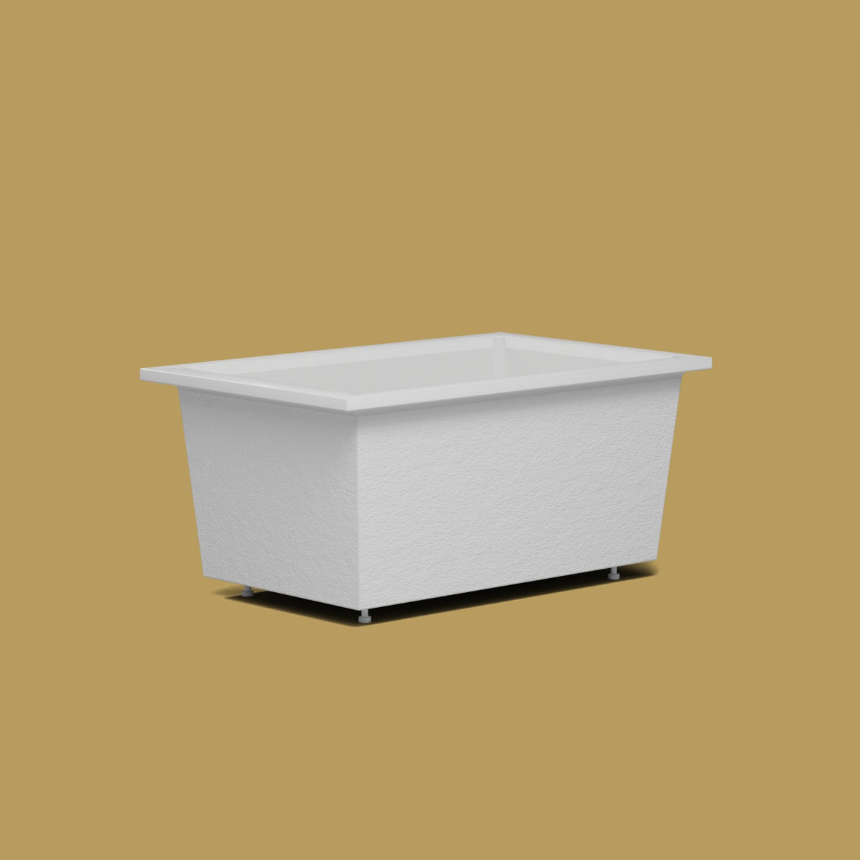 1400 x 900 Deep Soaking Tub – 600mm Depth – Rectangular – Omnitub — low corner on the feet kit [render:lowcorner:feet] [bg:brass]