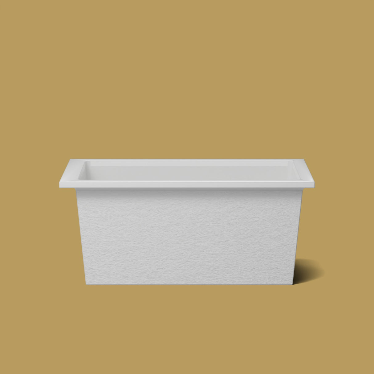 1400 x 900 Deep Soaking Tub – 600mm Depth – Rectangular – Omnitub — side elevation [render:sideon:nofeet] [bg:brass]