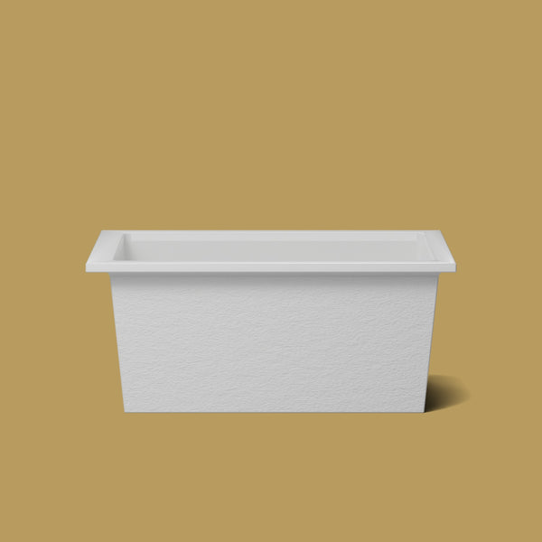 1400 x 900 Deep Soaking Tub – 600mm Depth – Rectangular – Omnitub — side elevation [render:sideon:nofeet] [bg:brass]