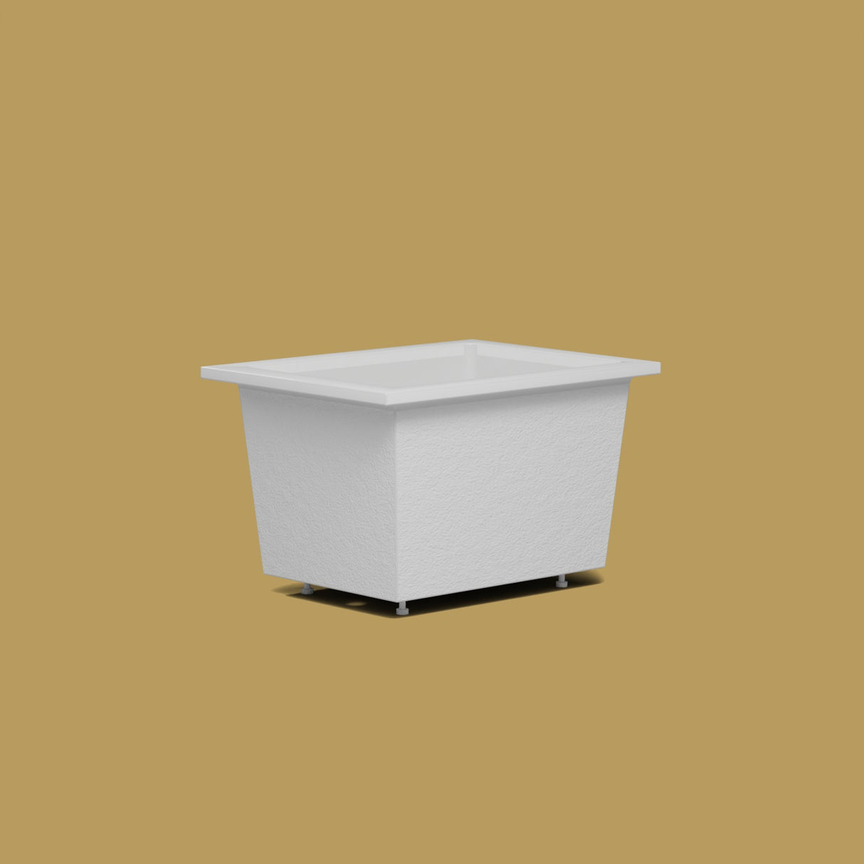 1050 x 800 Deep Soaking Tub – 600mm Depth – Rectangular – Omnitub — low corner on the feet kit [render:lowcorner:feet] [bg:brass]