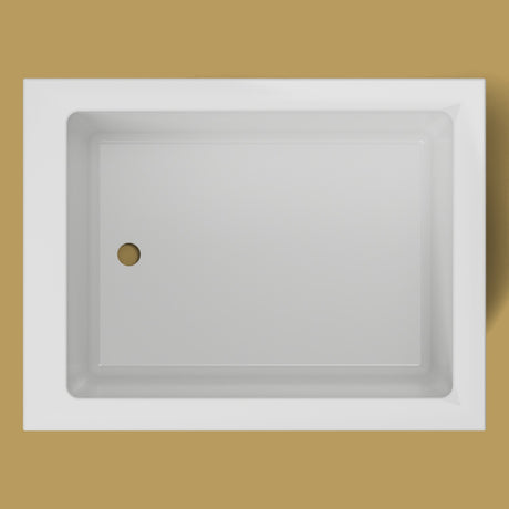 1050 x 800 Deep Soaking Tub – 600mm Depth – Rectangular – Omnitub — from above [render:topdown:nofeet] [bg:brass]