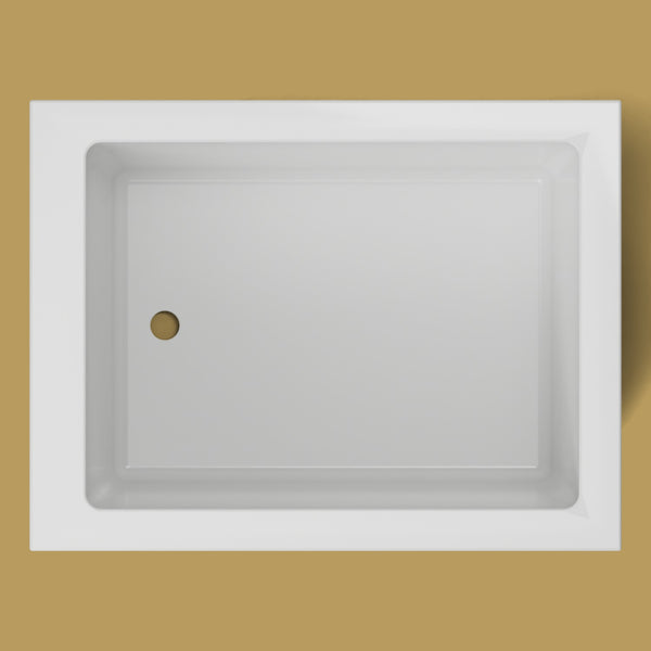 1050 x 800 Deep Soaking Tub – 600mm Depth – Rectangular – Omnitub — from above [render:topdown:nofeet] [bg:brass]
